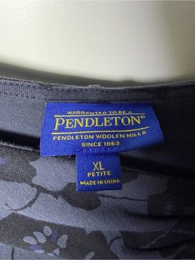 Pendleton Charcoal and Blue Floral Petite Dress